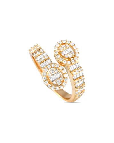Diamond Select Cuts 14k 0.65 Ct. Tw. Diamond Halo Cluster Bypass Ring In Gold
