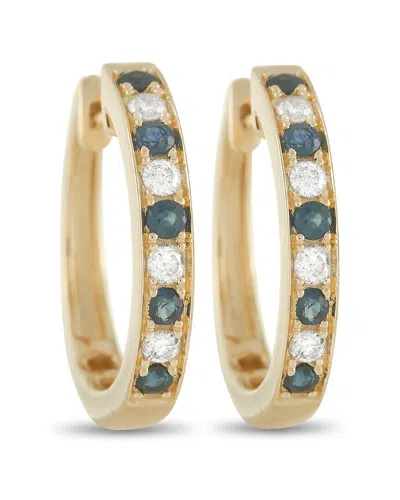 DIAMOND SELECT CUTS 14K 0.67 CT. TW. DIAMOND & SAPPHIRE HOOPS