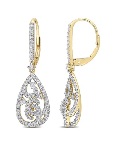 Diamond Select Cuts 14k 0.73 Ct. Tw. Diamond Open Design Earrings In Brown