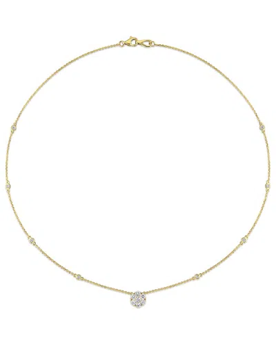 Diamond Select Cuts 14k 0.74 Ct. Tw. Diamond Floral Cluster Necklace