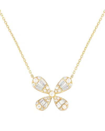 Diamond Select Cuts 14k 0.75 Ct. Tw. Diamond Flower Necklace In Gold