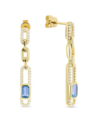 Diamond Select Cuts 14k 0.83 Ct. Tw. Diamond & Swiss Blue Topaz Dangle Earrings