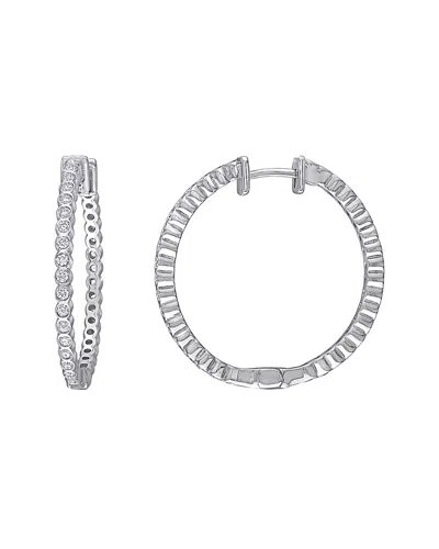 Diamond Select Cuts 14k 0.86 Ct. Tw. Diamond Hoops In Silver