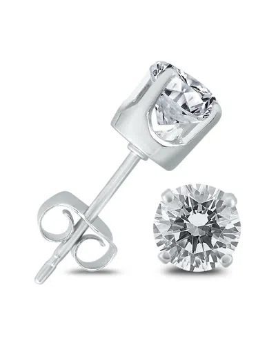 Diamond Select Cuts 14k 0.96 Ct. Tw. Diamond Earrings In Silver