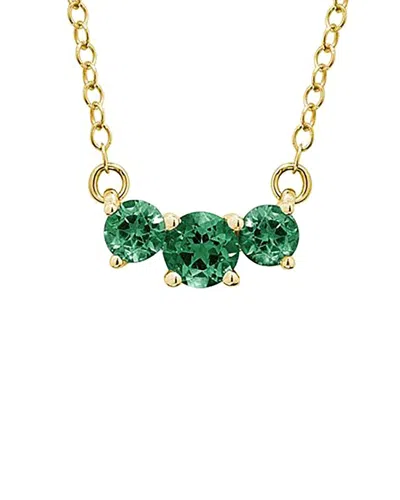 Diamond Select Cuts 14k 0.96 Ct. Tw. Emerald Necklace In Green