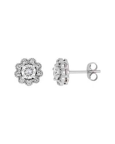 Diamond Select Cuts 14k 1.00 Ct. Tw. Diamond Floral Studs In Metallic