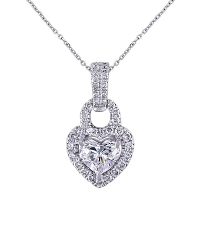 Diamond Select Cuts 14k 1.00 Ct. Tw. Diamond Heart Necklace In Silver