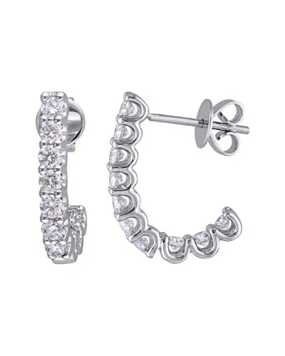 Diamond Select Cuts 14k 1.00 Ct. Tw. Diamond Hoops In Silver