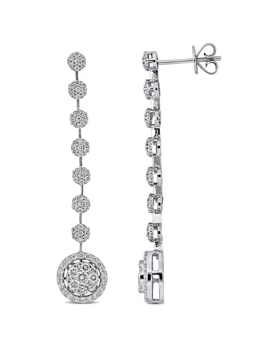 Diamond Select Cuts 14k 1.12 Ct. Tw. Diamond Earrings In Silver