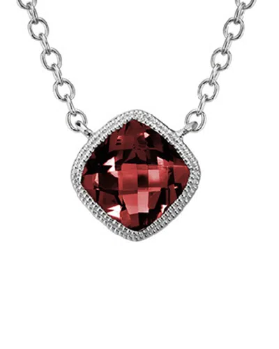 Diamond Select Cuts 14k 1.18 Ct. Tw. Diamond & Garnet Necklace In Burgundy