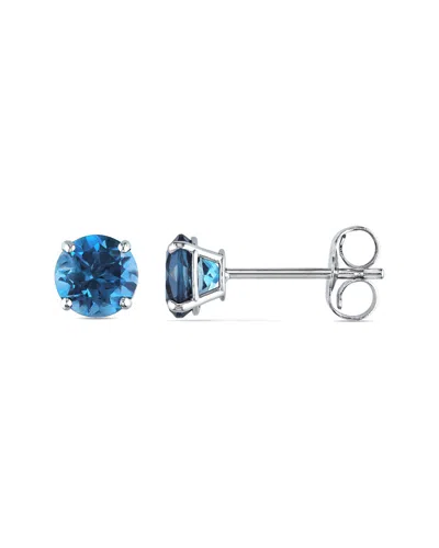 Diamond Select Cuts 14k 1.20 Ct. Tw. London Blue Topaz Studs In Metallic