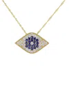 Diamond Select Cuts 14k 1.22 Ct. Tw. Diamond & Blue Sapphire Pendant Necklace