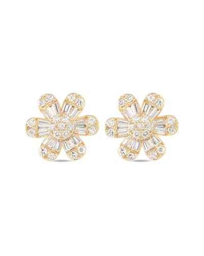 Diamond Select Cuts 14k 1.25 Ct. Tw. Diamond Flower Earrings In Gold