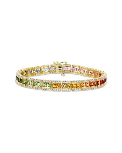Diamond Select Cuts 14k 15.39 Ct. Tw. Multi-color Sapphire Bracelet In Gold