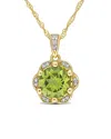 Diamond Select Cuts 14k 1.58 Ct. Tw. Diamond Peridot Pendant Necklace