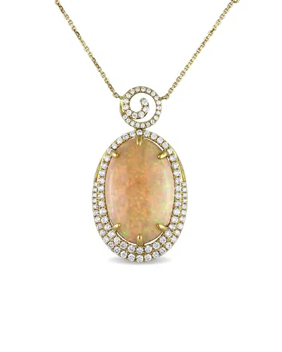 Diamond Select Cuts 14k 16.95 Ct. Tw. Diamond & Opal Necklace
