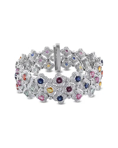 Diamond Select Cuts 14k 18.23 Ct. Tw. Diamond & Gemstone Bracelet In Green