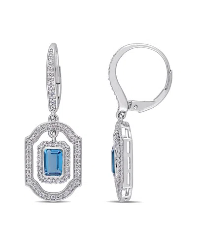 Diamond Select Cuts 14k 1.95 Ct. Tw. Diamond Earrings In Blue