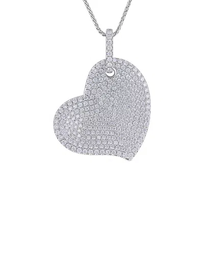 Diamond Select Cuts 14k 2.46 Ct. Tw. Diamond Heart Necklace In Silver