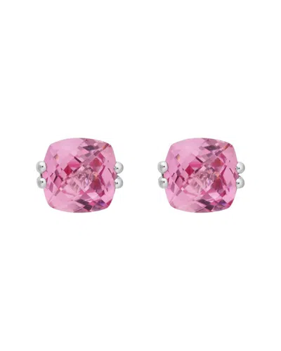 Diamond Select Cuts 14k 2.50 Ct. Tw. Created Pink Tourmaline Earrings In Blue