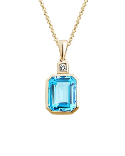 Diamond Select Cuts 14k 2.60 Ct. Tw. Diamond & Blue Topaz Necklace In White