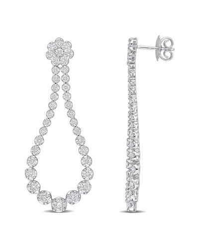 Diamond Select Cuts 14k 2.71 Ct. Tw. Diamond Earrings In Silver