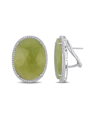 Diamond Select Cuts 14k 29.20 Ct. Tw. Sapphire Earrings In Green