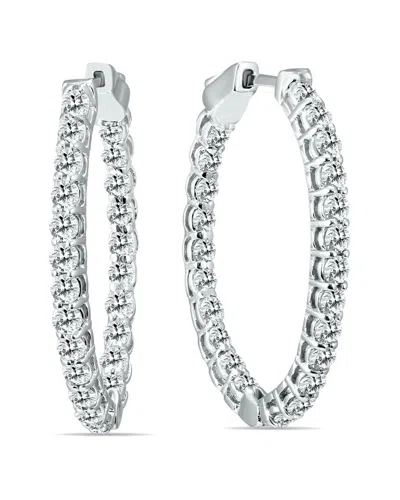 Diamond Select Cuts 14k 2.95 Ct. Tw. Diamond Earrings In Silver
