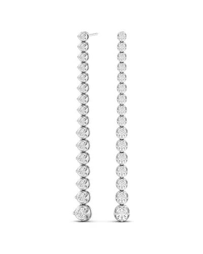 Diamond Select Cuts 14k 3.2 Ct. Tw. Diamond Earrings In Metallic