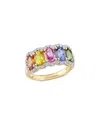 Diamond Select Cuts 14k 3.33 Ct. Tw. Multi-color Sapphire Ring