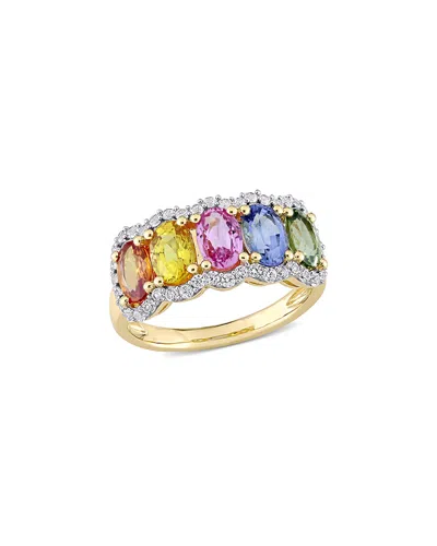 DIAMOND SELECT CUTS 14K 3.33 CT. TW. MULTI-COLOR SAPPHIRE RING