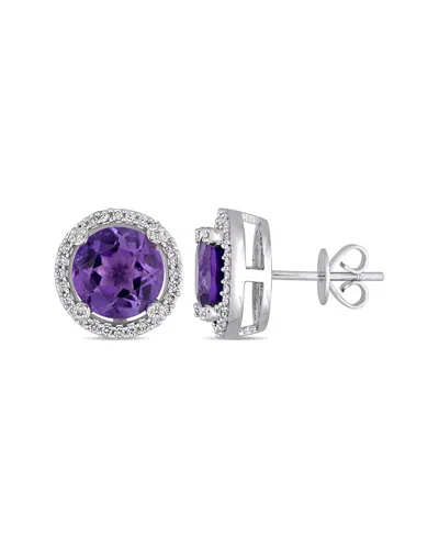 Diamond Select Cuts 14k 3.95 Ct. Tw. Diamond & Amethyst Earrings