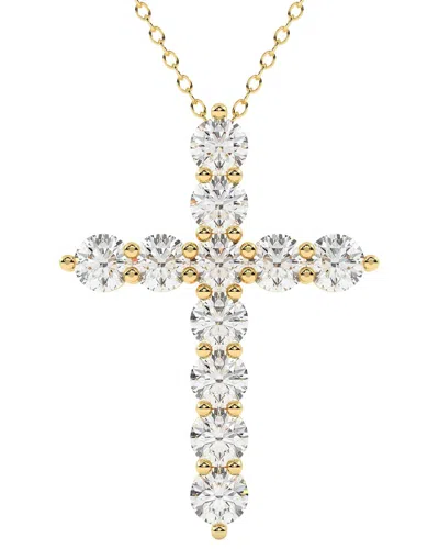 Diamond Select Cuts 14k 4.00 Ct. Tw. Diamond Pendant Necklace In Transparent