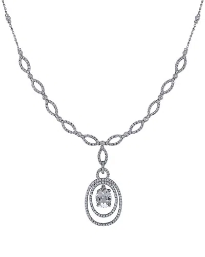 Diamond Select Cuts 14k 4.61 Ct. Tw. Diamond & White Topaz Necklace In Silver