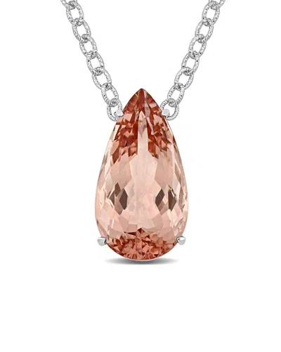 Diamond Select Cuts 14k 48.50 Ct. Tw. Morganite Drop Necklace In Burgundy