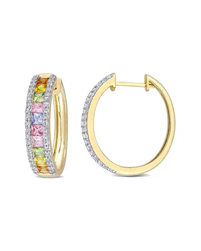 Diamond Select Cuts 14k 5.74 Ct. Tw. Sapphire Hoops In Gold