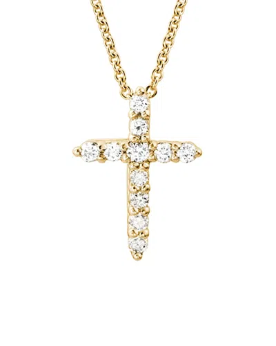 Diamond Select Cuts 14k Diamond 0.14 Ct. Cross Necklace In Transparent
