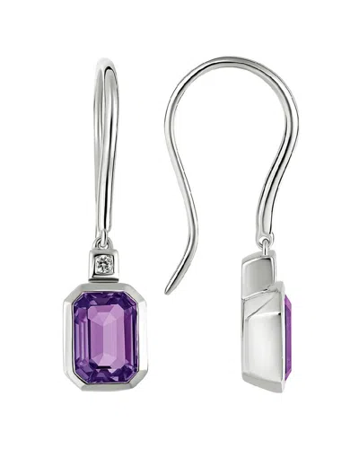 Diamond Select Cuts 14k Diamond .03 Ct. & 1.85 Ct. Amethyst Earrings