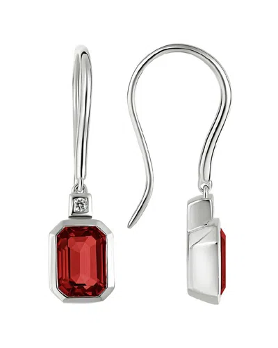 Diamond Select Cuts 14k Diamond .03 Ct. & 2.48 Ct. Garnet Earrings