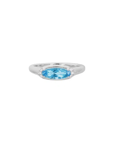Diamond Select Cuts 14k Diamond .05 Ct. & 1.13 Ct. Blue Topaz Ring
