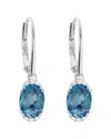 Diamond Select Cuts 14k Diamond .05 Ct. & 2.81 Ct. London Blue Topaz Earrings