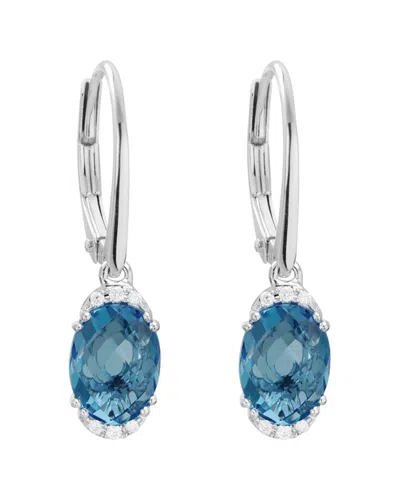 Diamond Select Cuts 14k Diamond .05 Ct. & 2.81 Ct. London Blue Topaz Earrings