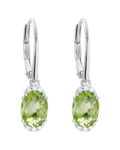 DIAMOND SELECT CUTS 14K DIAMOND .05 CT. & 2.86 CT. PERIDOT EARRINGS