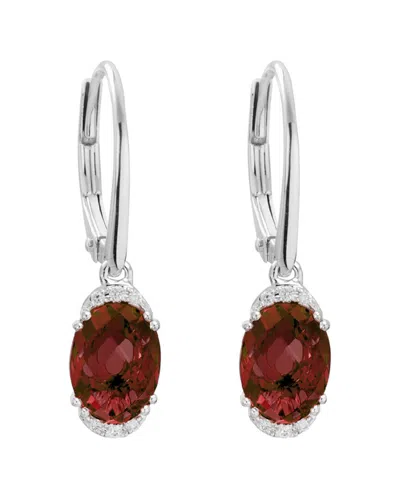 Diamond Select Cuts 14k Diamond .05 Ct. & 3.61 Ct. Garnet Earrings