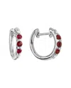 Diamond Select Cuts 14k 0.48 Ct. Tw. Diamond & Ruby Earrings In Transparent