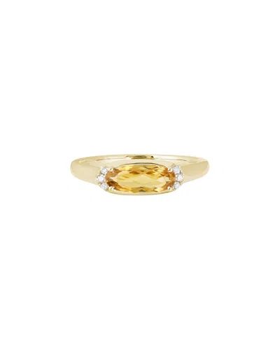 Diamond Select Cuts 14k Diamond .05 Ct. & .79 Ct. Citrine Ring In Gold