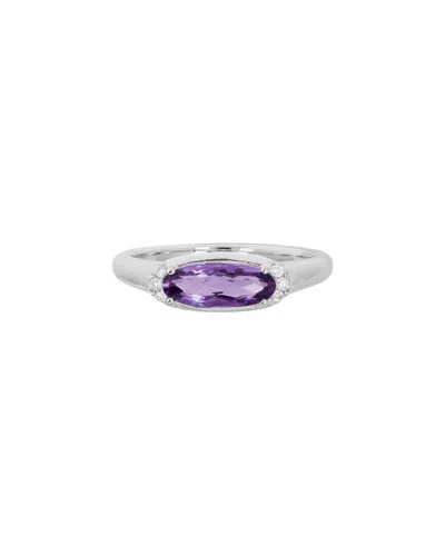Diamond Select Cuts 14k Diamond .05 Ct. & .90 Ct. Amethyst Ring
