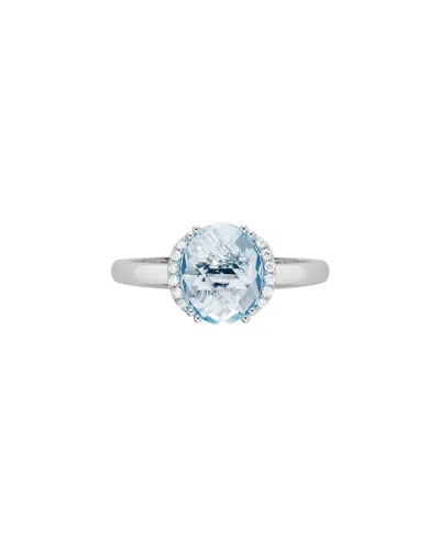Diamond Select Cuts 14k Diamond .06 Ct. & 2.20 Ct. Aquamarine Ring