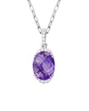 Diamond Select Cuts 14k Diamond .06 Ct. & 2.63 Ct. Amethyst Necklace
