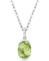 Diamond Select Cuts 14k Diamond .06 Ct. & 3.13 Ct. Peridot Necklace